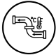 heating icon liquid gas in circulation
